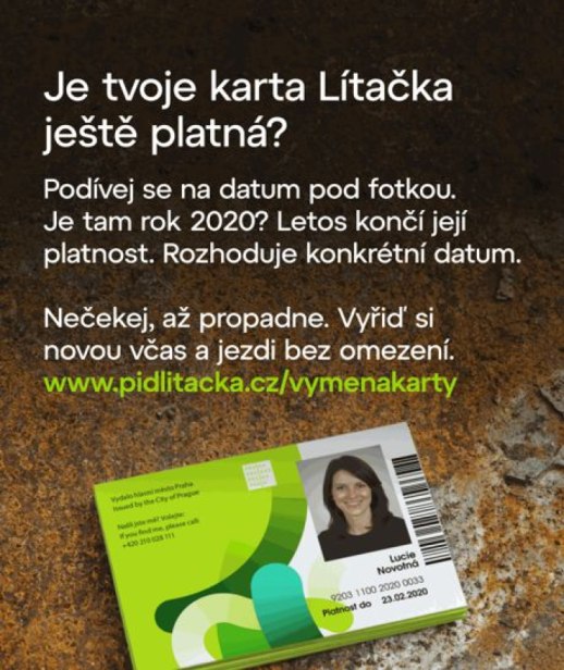 Končící platnost karet PID Lítačka
